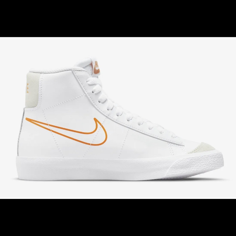 Nike Blazer Mid '77 GS “Multi Swoosh” White Black Kumquat DV7142-100 Size 7Y - Picture 3 of 6